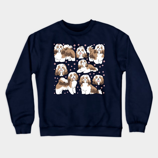 Cute Havanese Dog illustration Crewneck Sweatshirt by Yarafantasyart